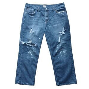 Apollo Jeans Women's Size 19/20 Relaxed Fit Distressed Denim